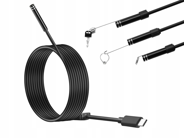 ЭНДОСКОП КАМЕРА USB USB-C TYPE-C 10 М ЖЕСТКИЙ КАБЕЛЬ