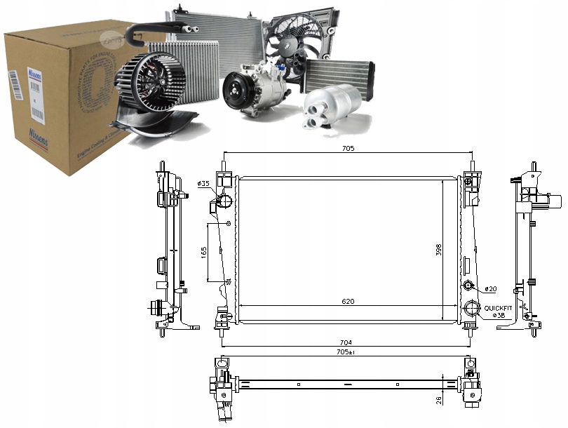 NIS60065 CHŁODNICA SILNIKA ALFA ROMEO GIULIETTA 1.