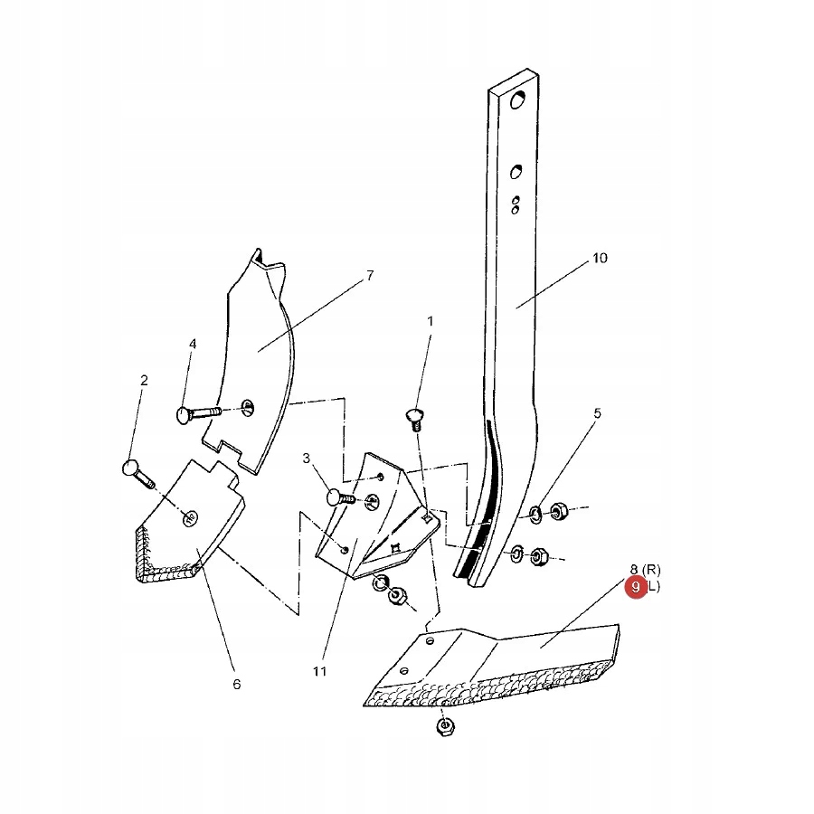 Lemiesz lewy Lemken Mandam 3374419 Zamiennik Numer katalogowy części 3374419