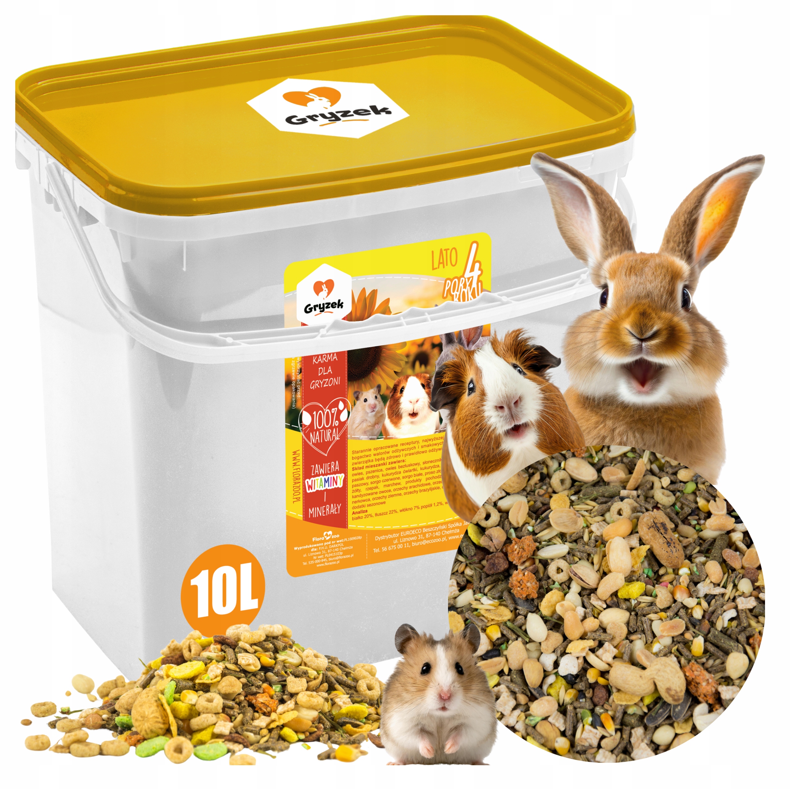KARMA DLA GRYZONI KRÓLIKA CHOMIKA ŚWINKI LATO 10