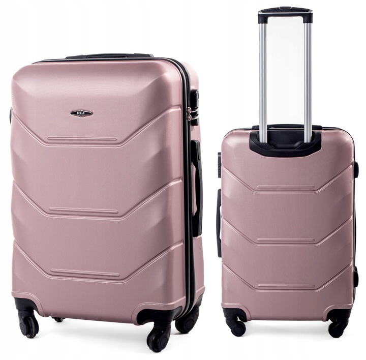 Walizka Średnia Twarda Podróżna Abs Bagaż Rose Red Rgl