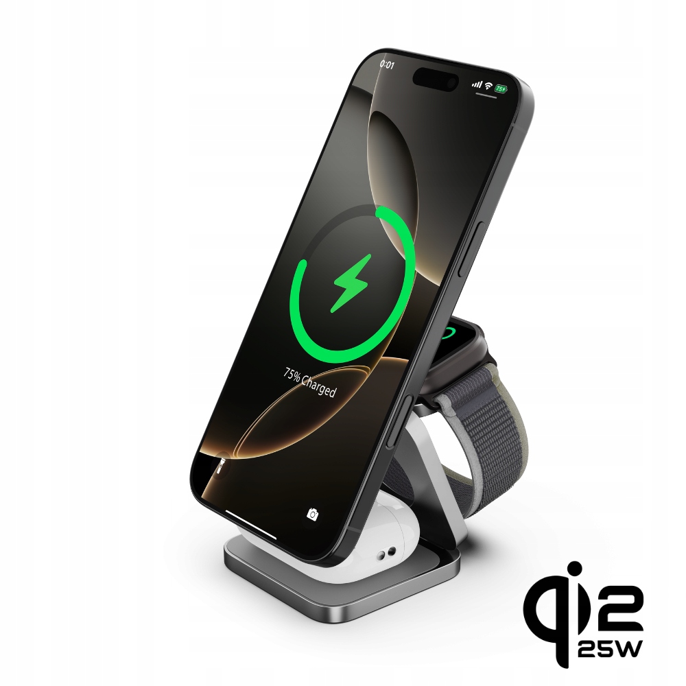 Cubenest SQ312 Ultra 3v1 Qi2.2 Skládací MagSafe-kompatibilní nabíječka 35W