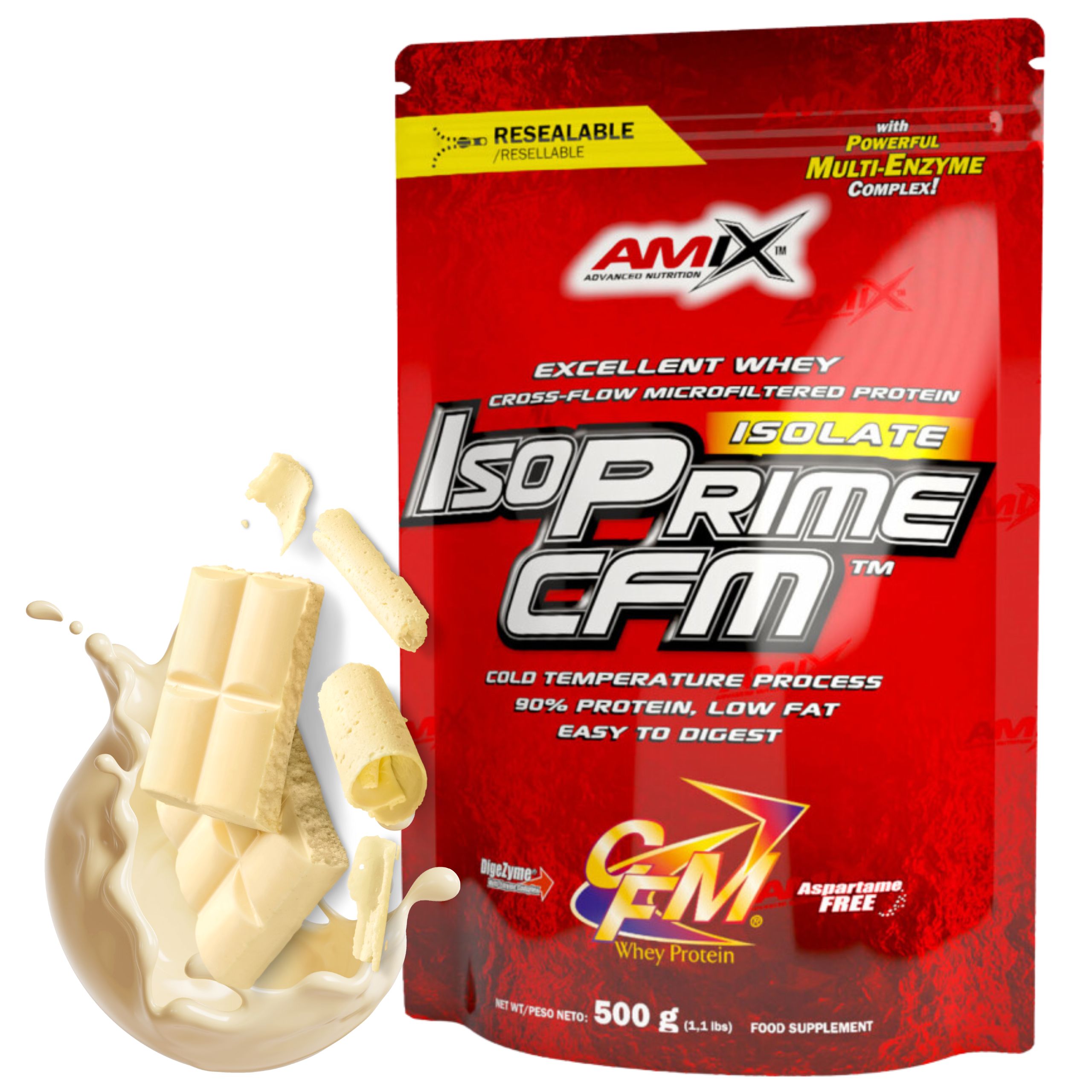 Isolate Protein Shake proteinový bez cukru Bílá čokoláda Bílkoviny Izolát Cfm