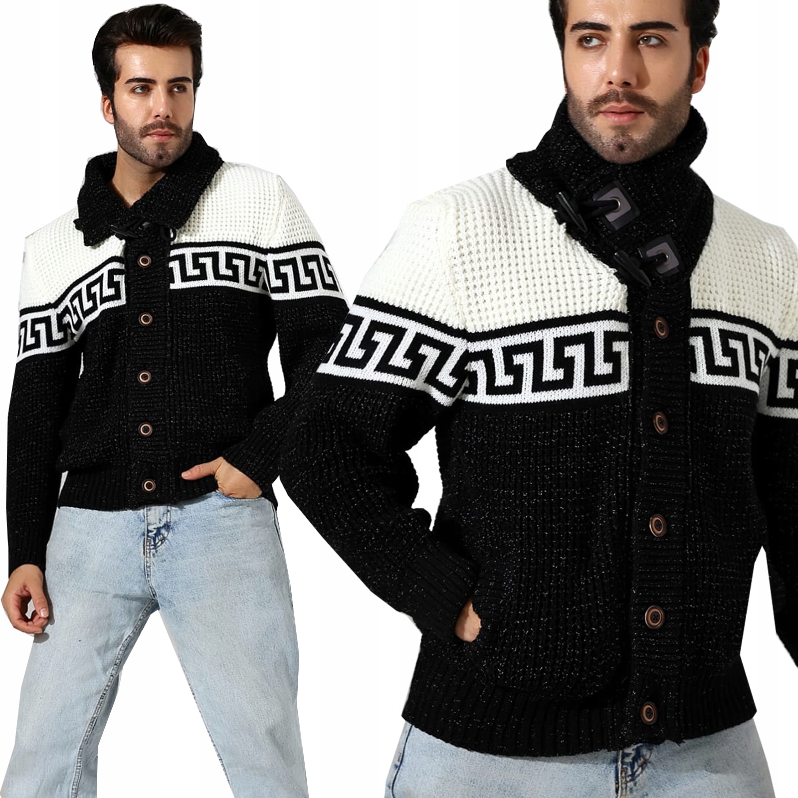 Pánský svetr Rolák Nákrčník Stojáček Tlustý Teplý Vlna Regular