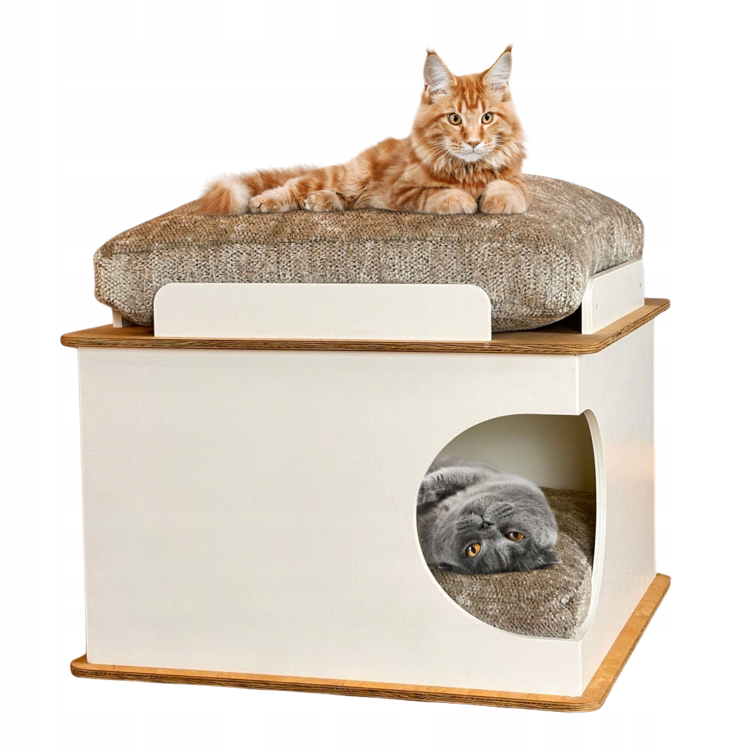 Kočičí Pro Kočky , Pestýl Pelíšek Bouda, Měkké Polštáře, Dvouúrovňový