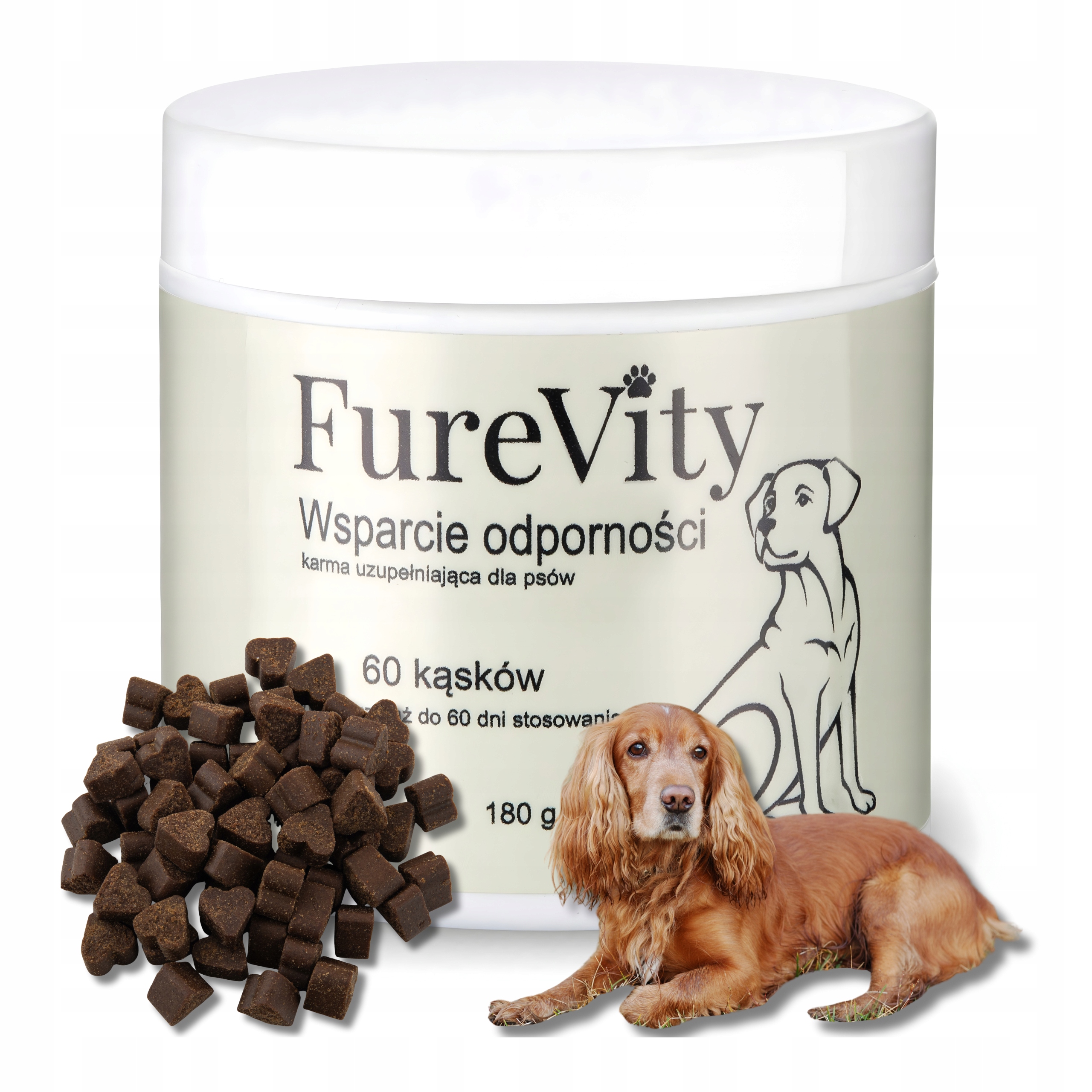 Levně Odolnost pro psa Doplněk Kousky Chutě Treserky Furevity 60 ks na zimu