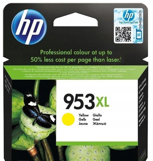 Hp 953XL žltá atramentová kazeta, F6U18AE F6U18AE