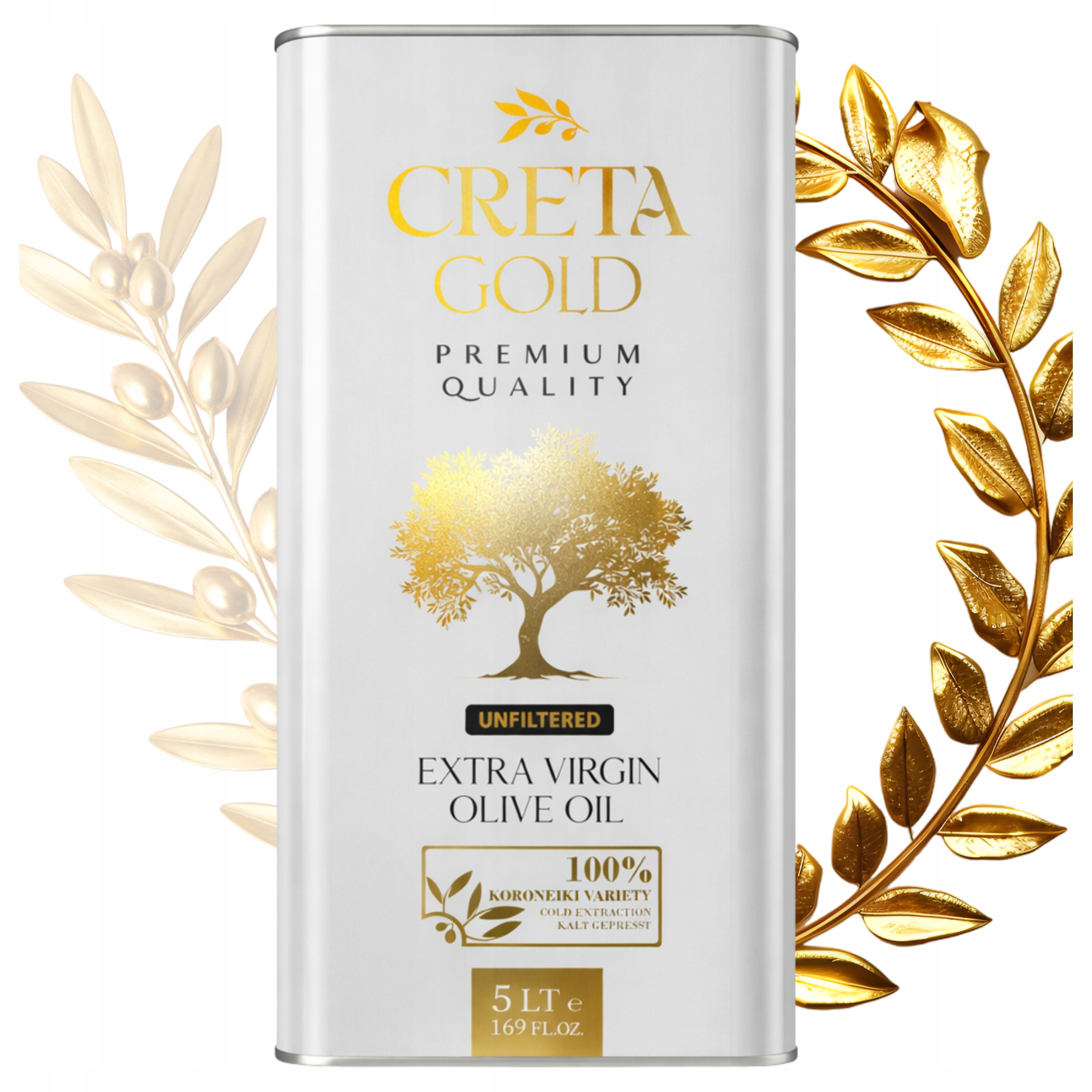 Oliwa Z Oliwek Extra Virgin Grecka Niefiltrowana 5L 100% Koroneiki Premium