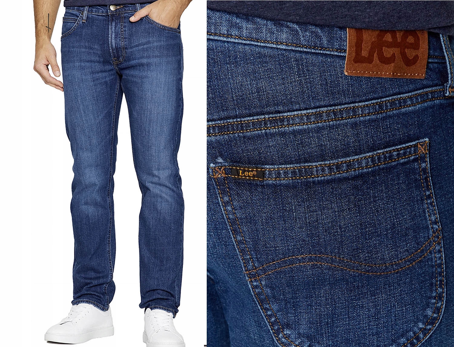 Męskie spodnie jeansowe proste Lee Daren Zip Fly On the Road W36 L34