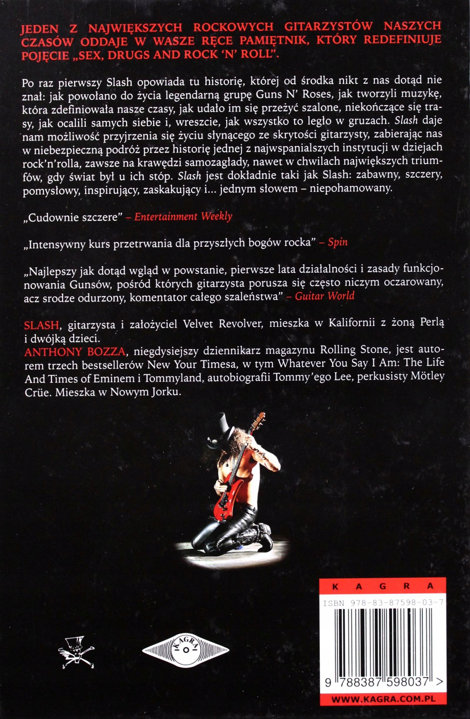 SLASH. AUTOBIOGRAFIA - Slash, Anthony Bozza [KSIĄŻKA] Stan opakowania oryginalne