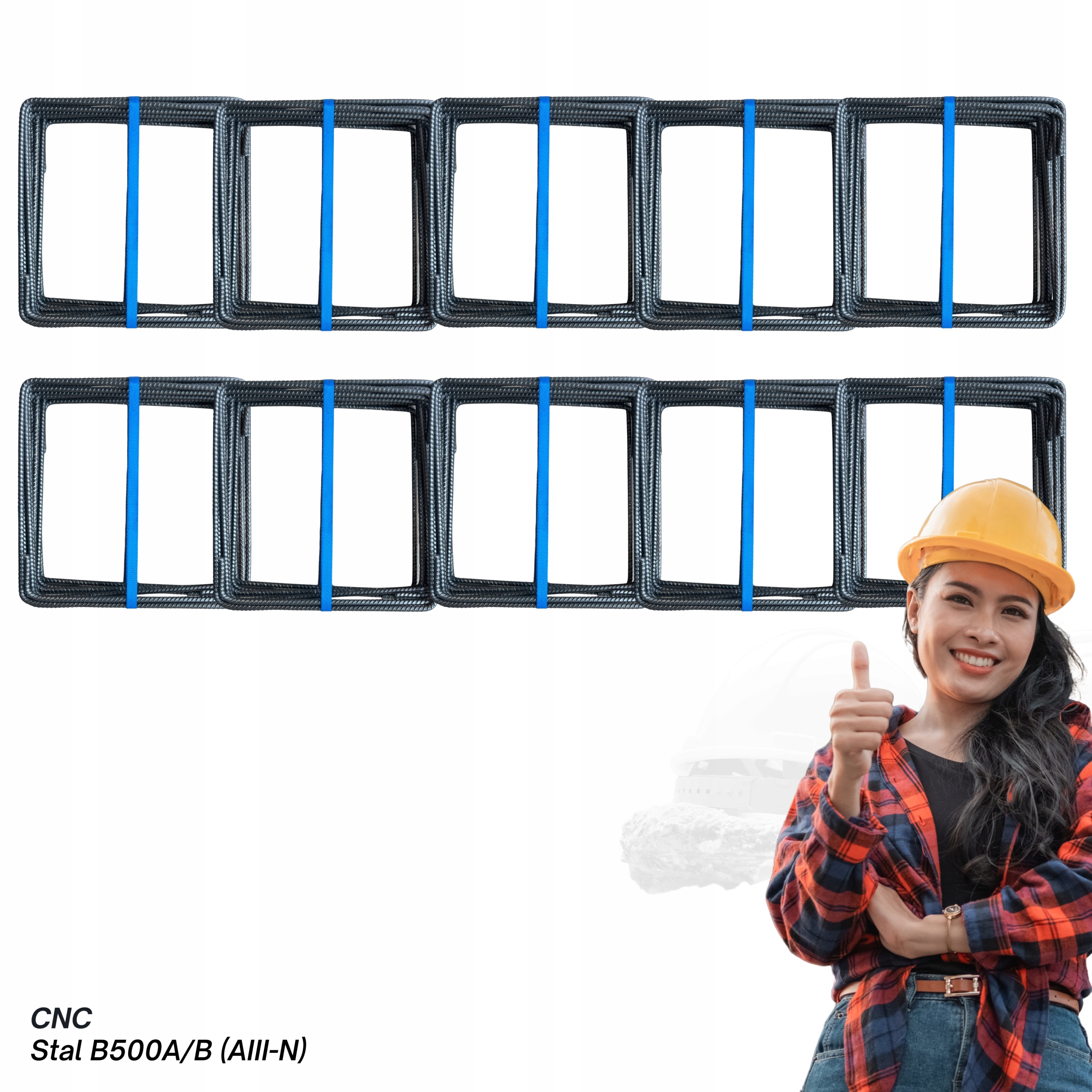 Strzemiona jarzemka 30x30 cm fi 6 Cnc Maszynowo Żebrowana 100 sztuk