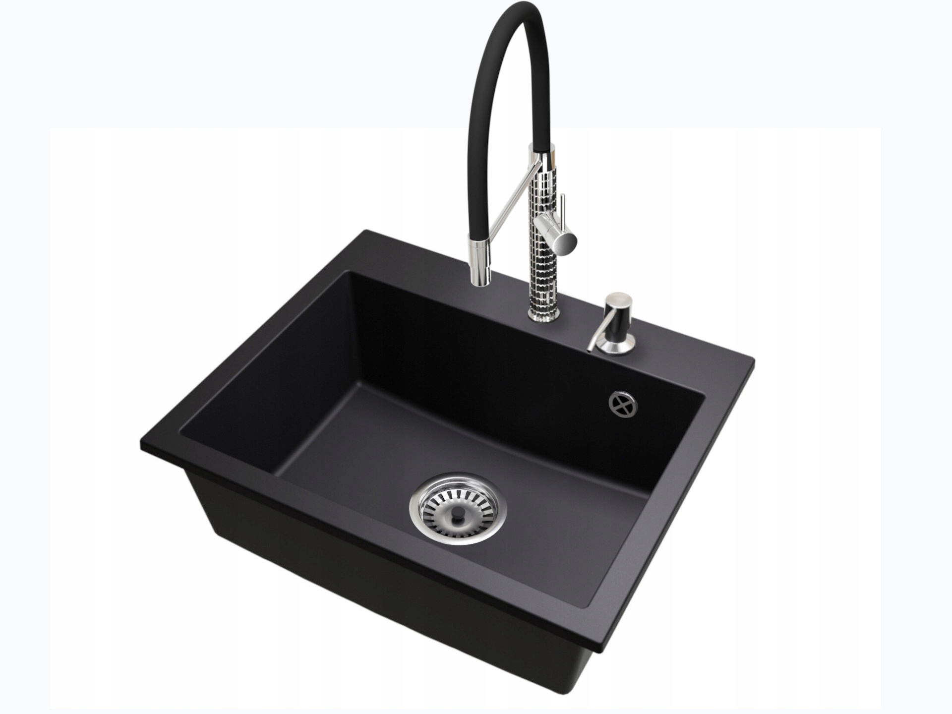 Granitový dřez Jednokomorový Brado Exclusive 55 Sifon Chromová baterie