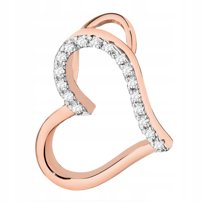 Výjimečný Zlatý Přívěsek Přívěsek pr. 585 Srdce S Brilianty 0,08 ct 14k