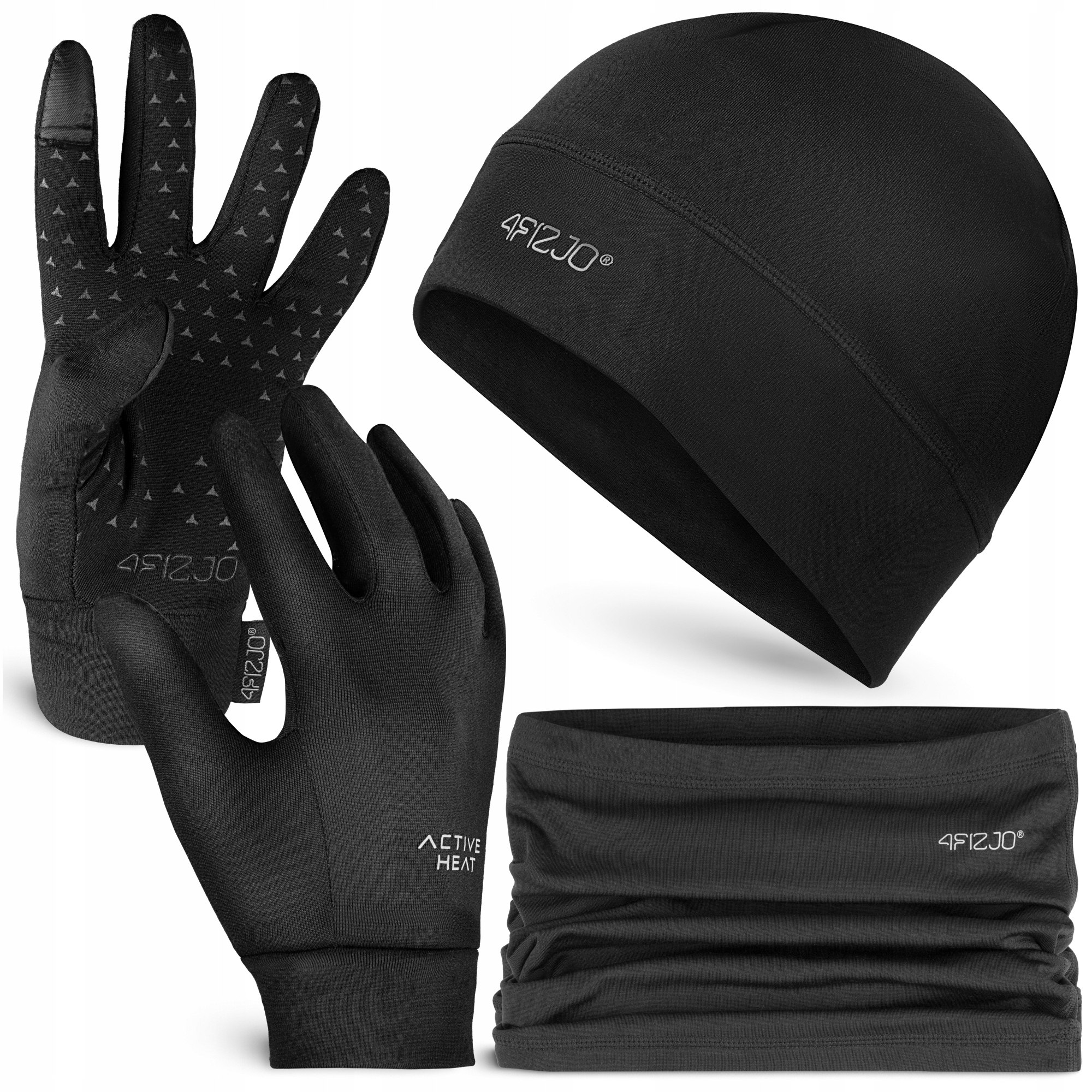 Bielizna Termiczna Ciepły Zestaw na Zimę Do Biegania 3w1 Czapka Rękawiczki