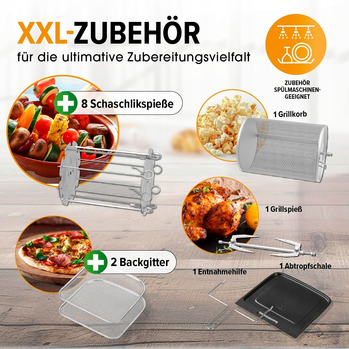 GOURMETMAXX Frytkownica Beztłuszczowa 12L 1700W 9 Funkcji Minipiekarnik — miniatura 5