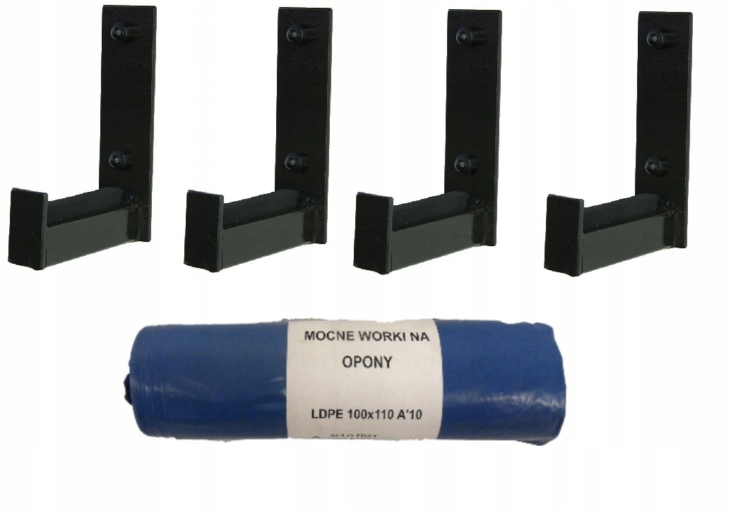 

Zestaw: 4x krótki wieszak na koło worki na opony