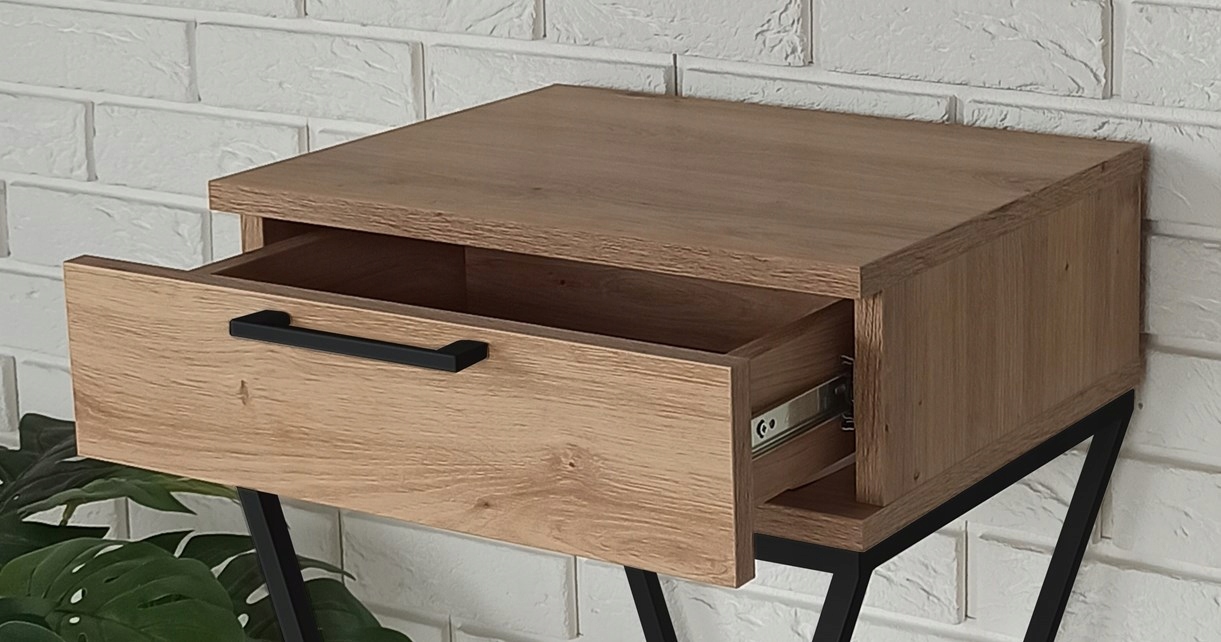 KONSOLA PRZEDPOKÓJ INDUSTRIALNA LOFT DĄB ARTISAN V Szerokość mebla 45 cm