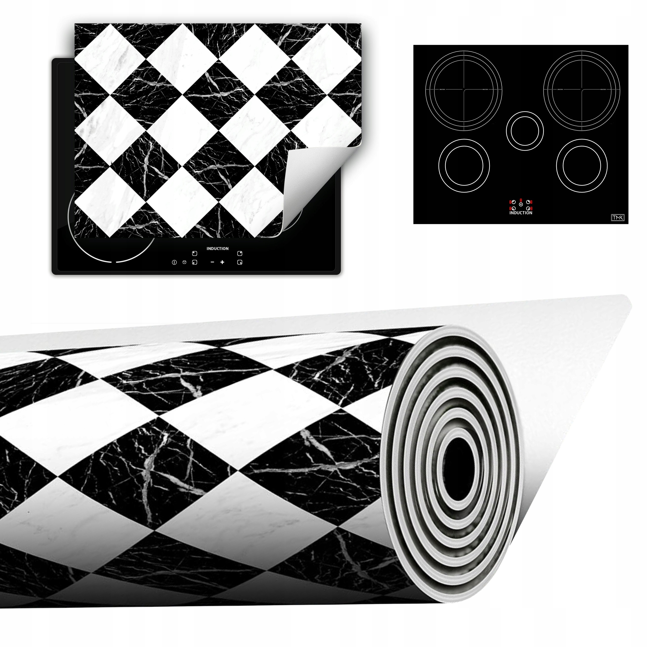Vinylová Podložka Do Kuchyně Více Místa 70x52 černá mozaika