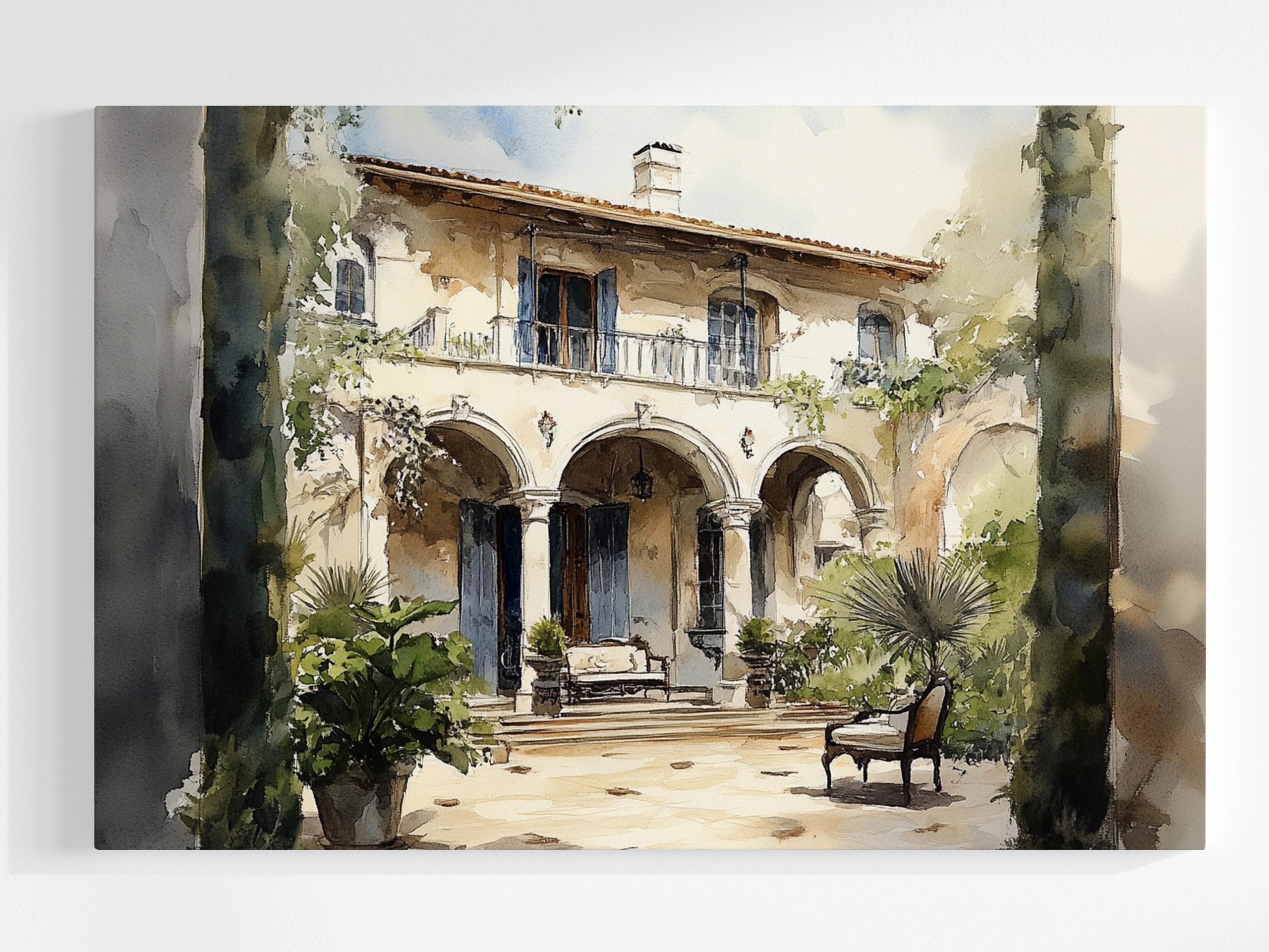 Obraz Na Plátně Canvas Dům Vila Rezidence Dvorek Patio Itálie 120x80