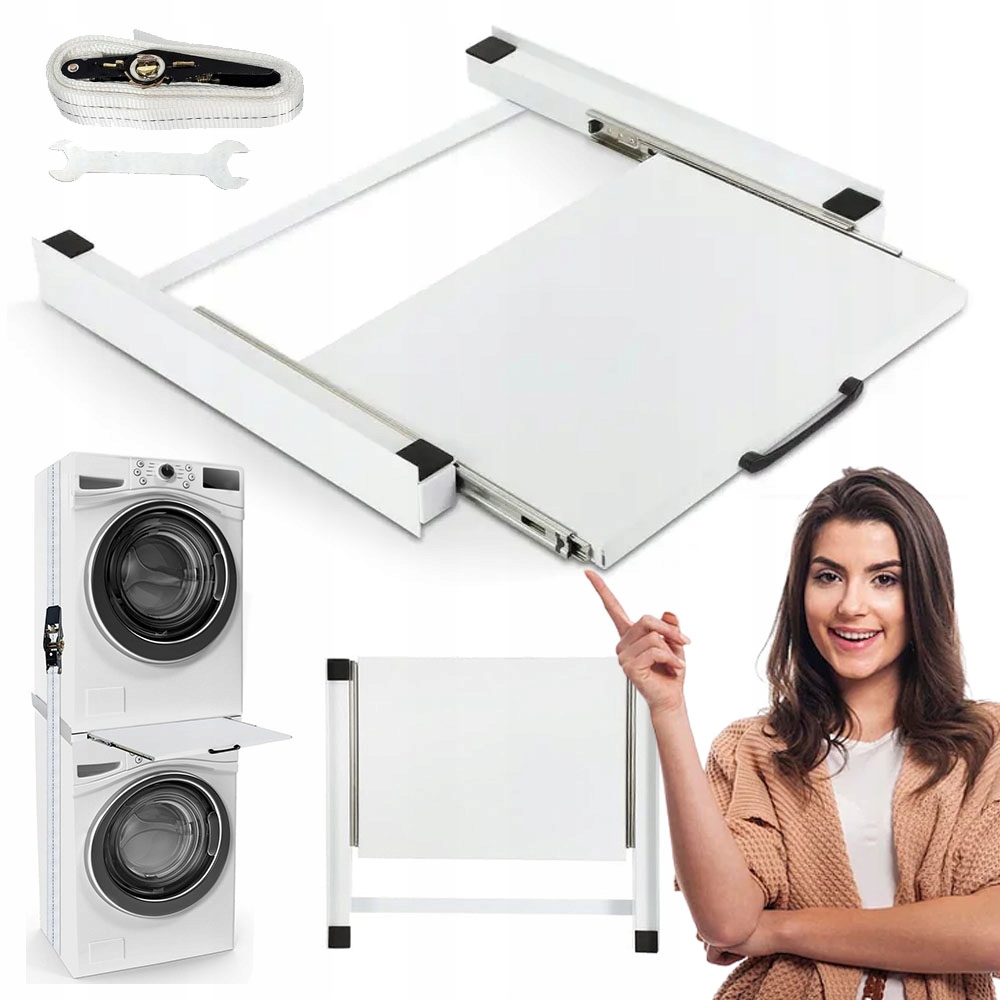 Łączniki Pralki Z Suszarką +wysuwana Płytka Rozszerzeń Łatwy W Montażu