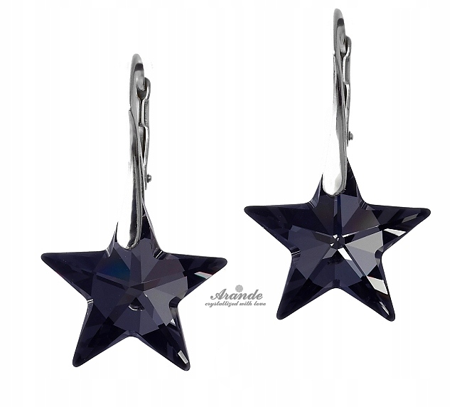 Křišťálové Náušnice Night Star Stříbro Arande