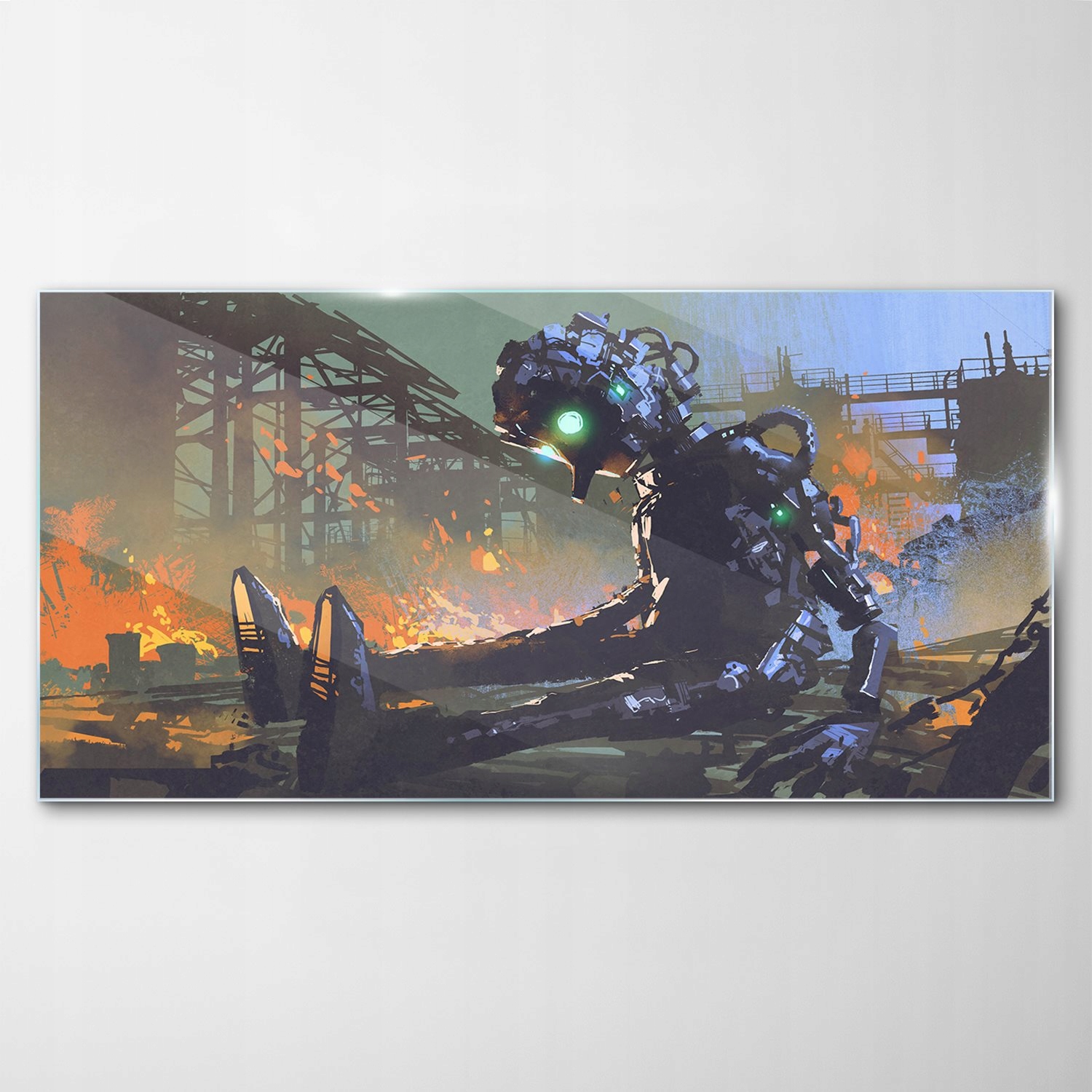 

Obraz Szklany Deco Robot Opuszczona fabryka 140x70