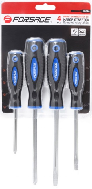 FORSAGE - WKRĘTAKI MAGNETYCZNE PŁASKIE I KRZYŻOWE ZESTAW ŚRUBOKRĘTÓW 4 SZT Kod producenta M59996