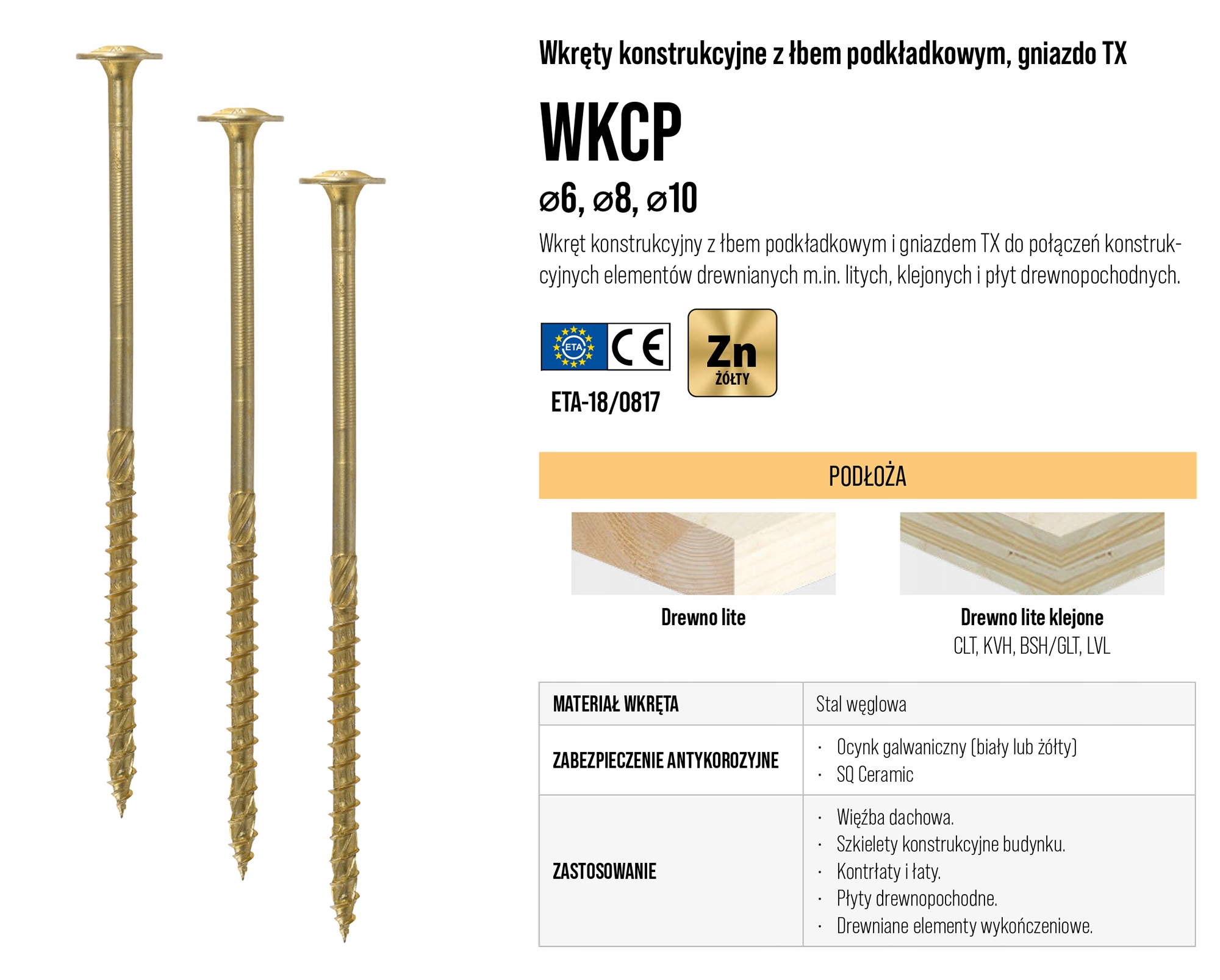 WKRĘTY CIESIELSKIE 8x40 TORX ŁEB TALERZOWY 50szt Producent Arvex