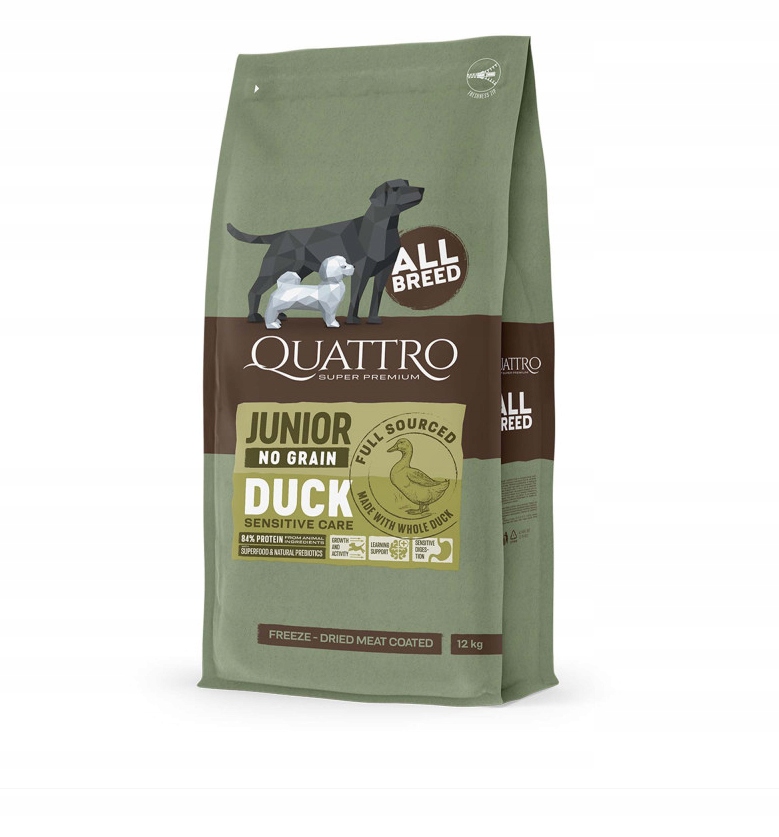 Quattro Grain Free Junior All Duck Kaczka 12kg
