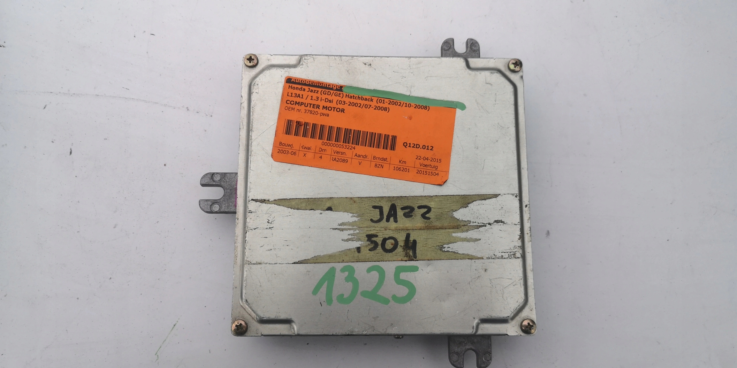HONDA JAZZ 1.3B 16V 37820-PWA-G52 computer ECU ORY
