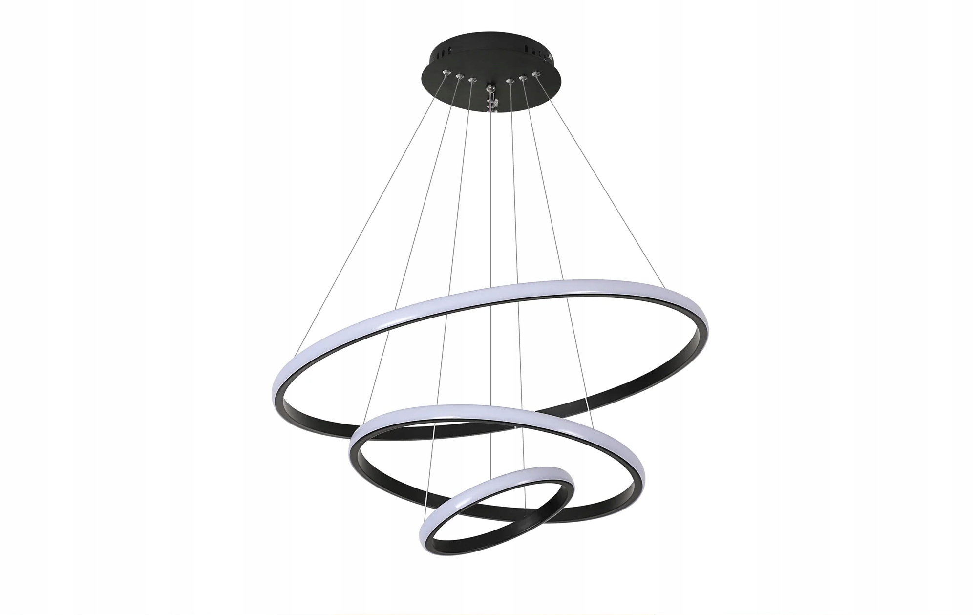 3-krúžková Led lampa, moderná okrúhla, 3 farby svetla.