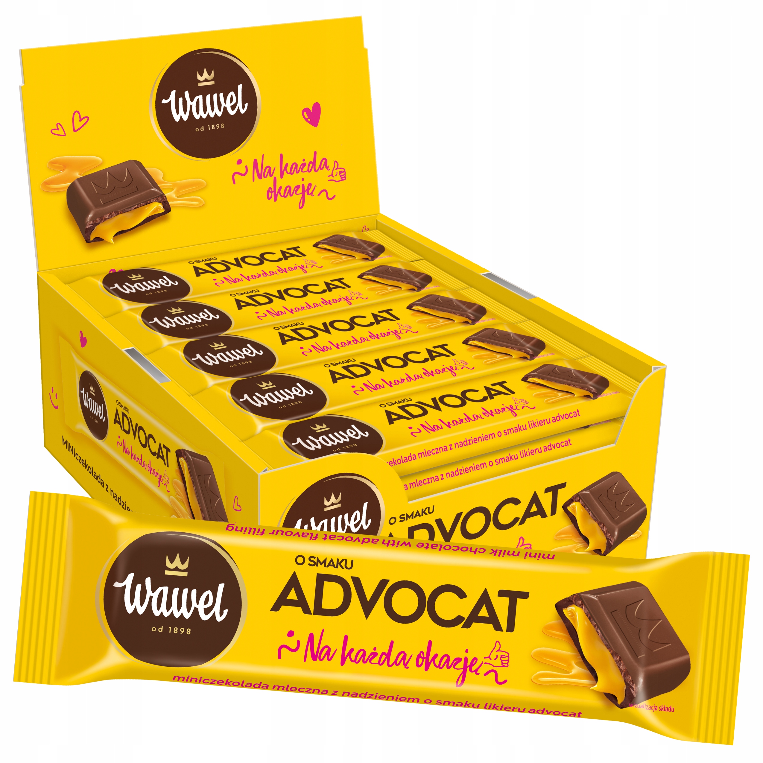 Baton batonik Mini czekolada o smaku Advocat Wawel 39g 30 sztuk