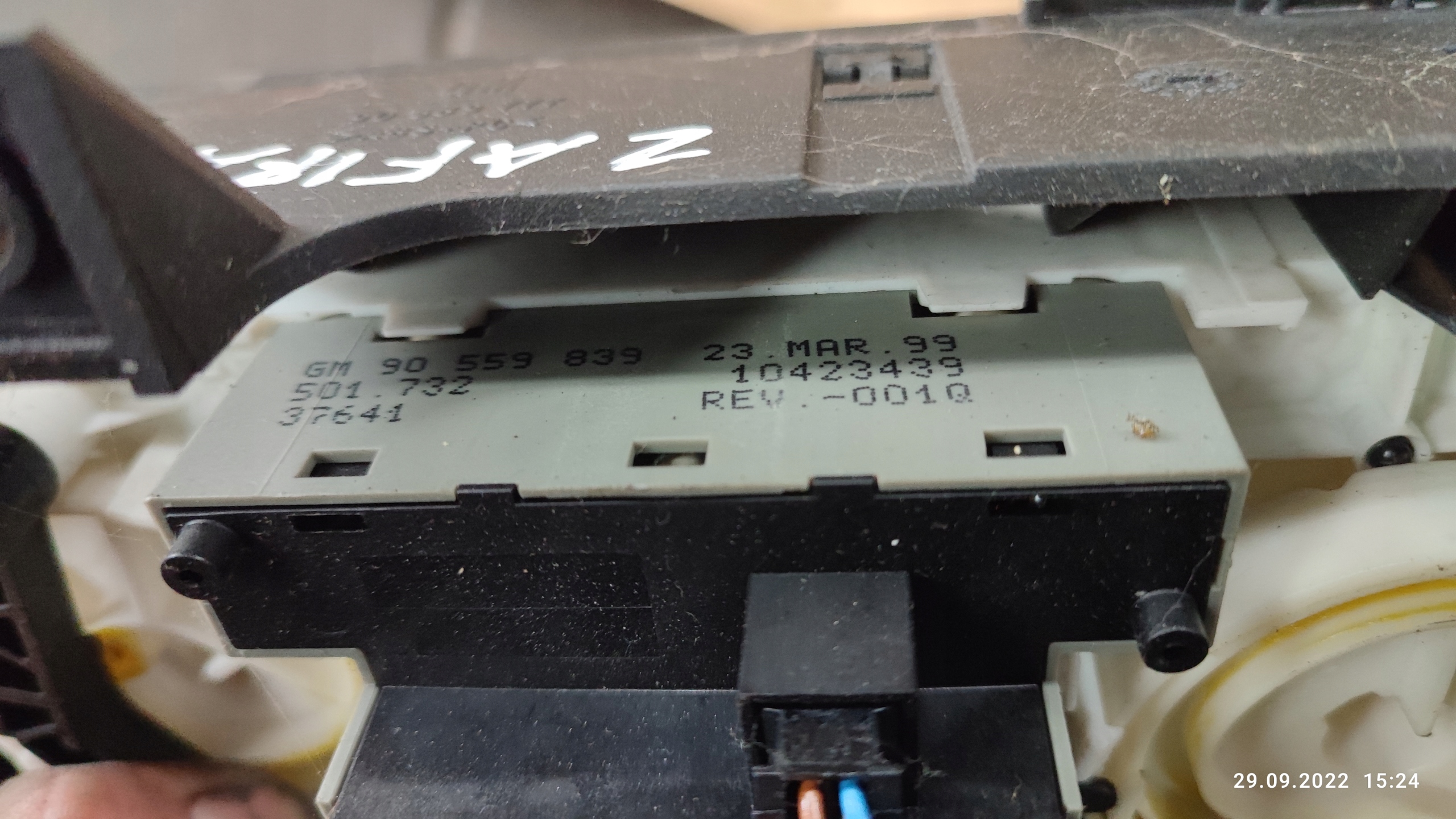 OPEL ZAFIRA A control panel NAWIEWEM air conditioning devices
