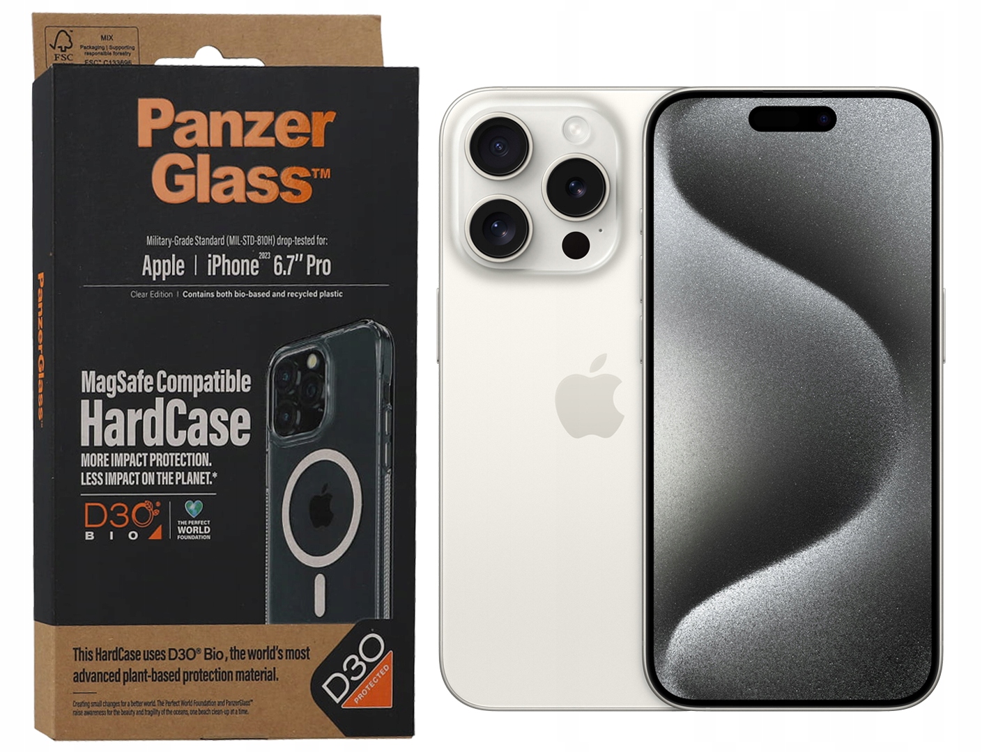 Pouzdro Panzerglass HardCase MagSafe pro iPhone 15 Pro Max 6,7" bezbarvé
