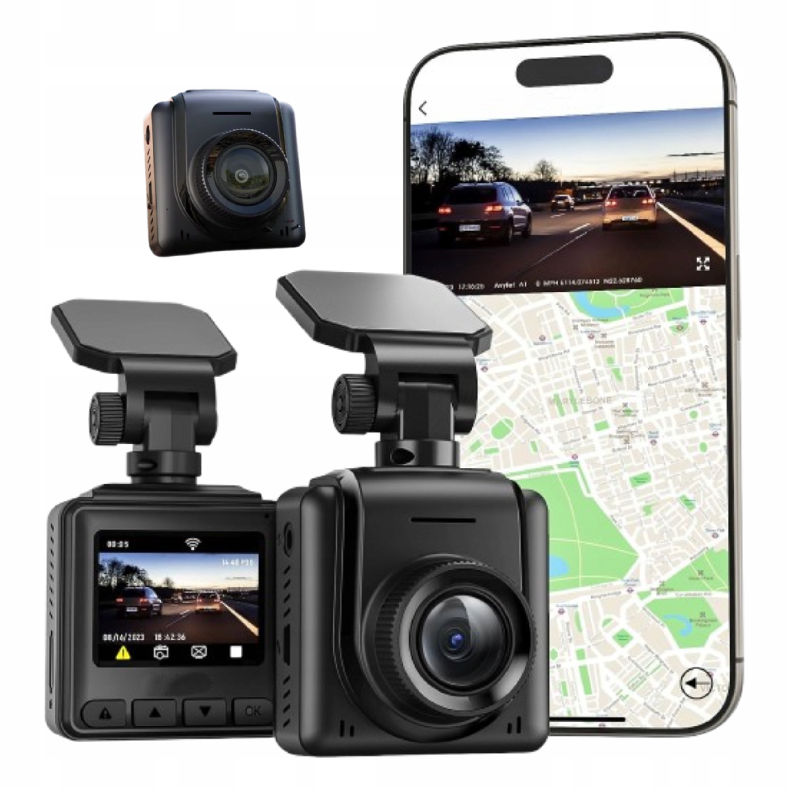Autokamera WiFi 2K Mini Kamera do auta Nahrávanie Monitorovanie Wdr