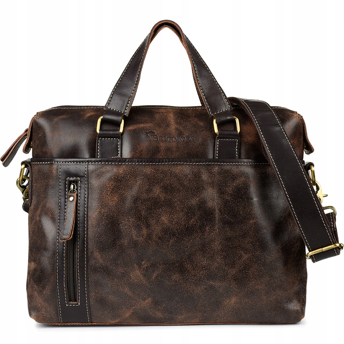 Pánská taška přes rameno kožená velká nubuková hnědá pro notebook počítač Beltimore