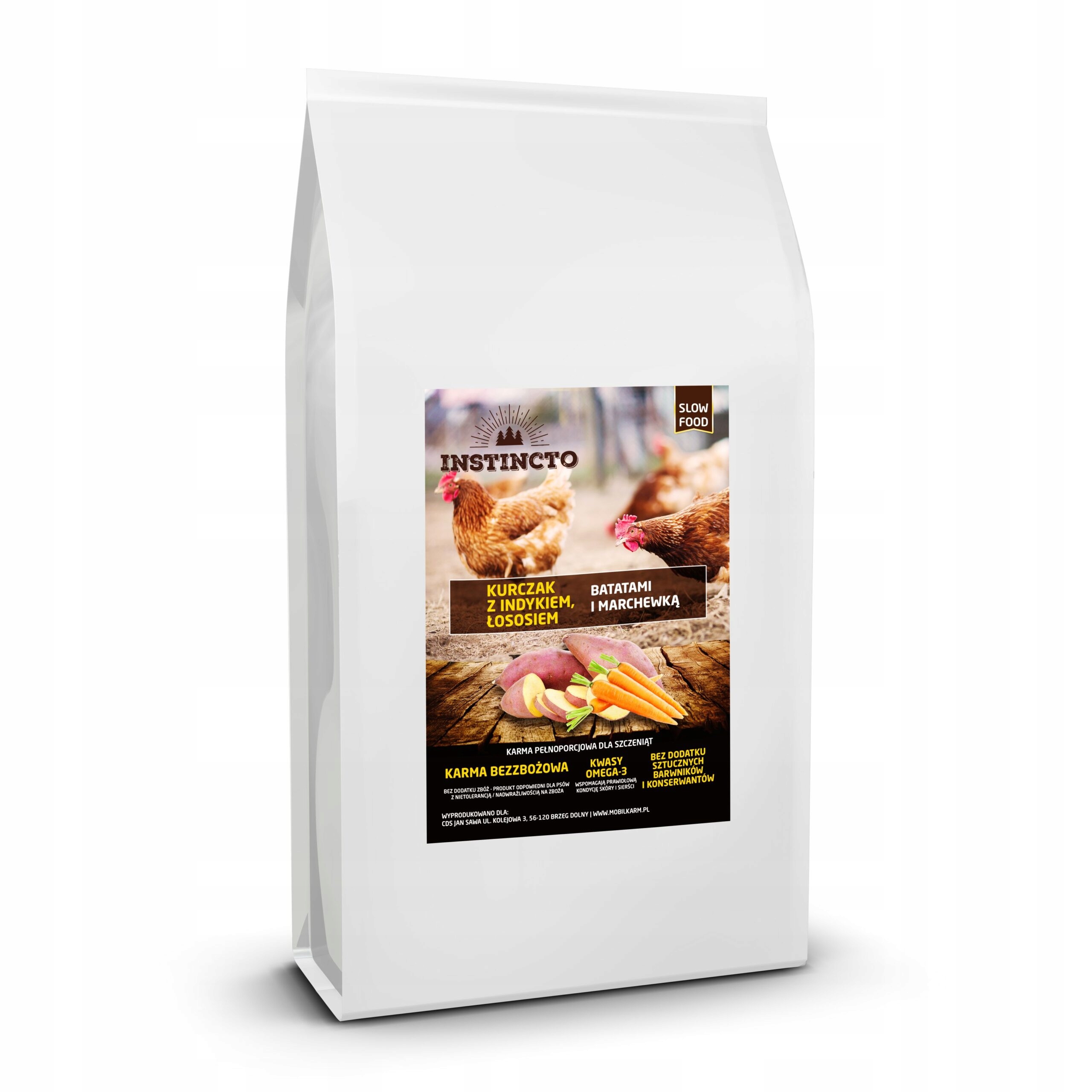 Levně Krmivo suché Instincto Kuře s krůtím masem pro štěňata 2 kg