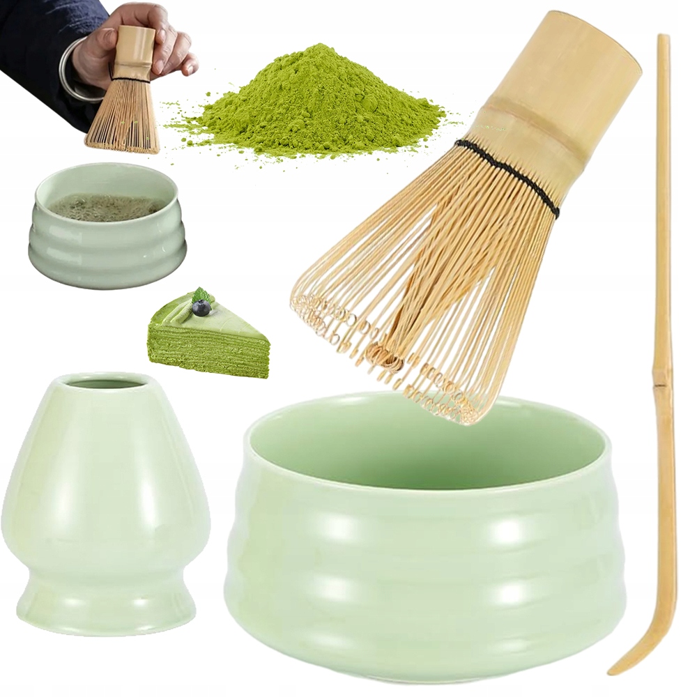 Levně Bambusová Šlehací Metla Na Matchu Matcha Čaj 4V1 Sada