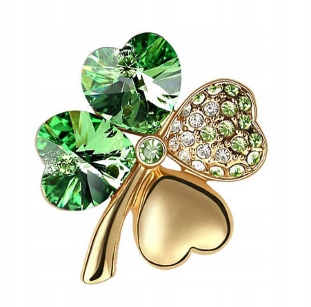 

Ozdoba broszka Koniczyna zielono-złota 2486