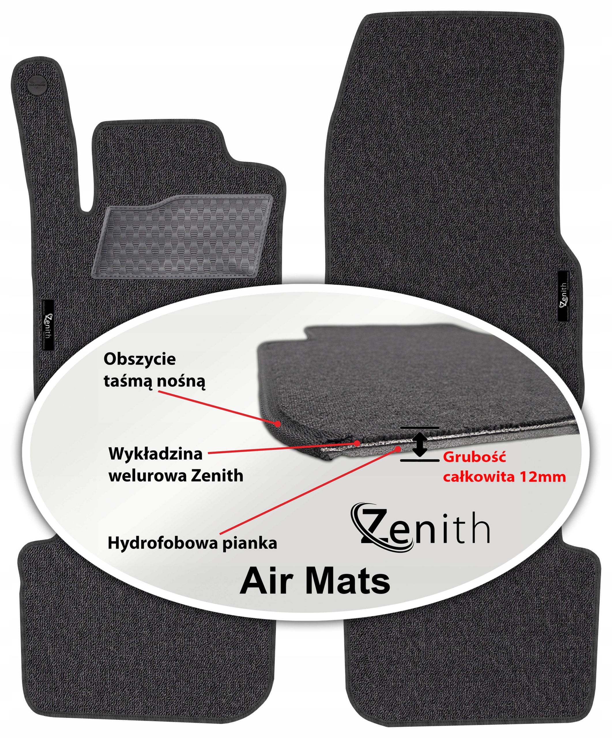 Smart Forfour I 2004-2006 Velúrové koberčeky do auta Zenith Air Mats