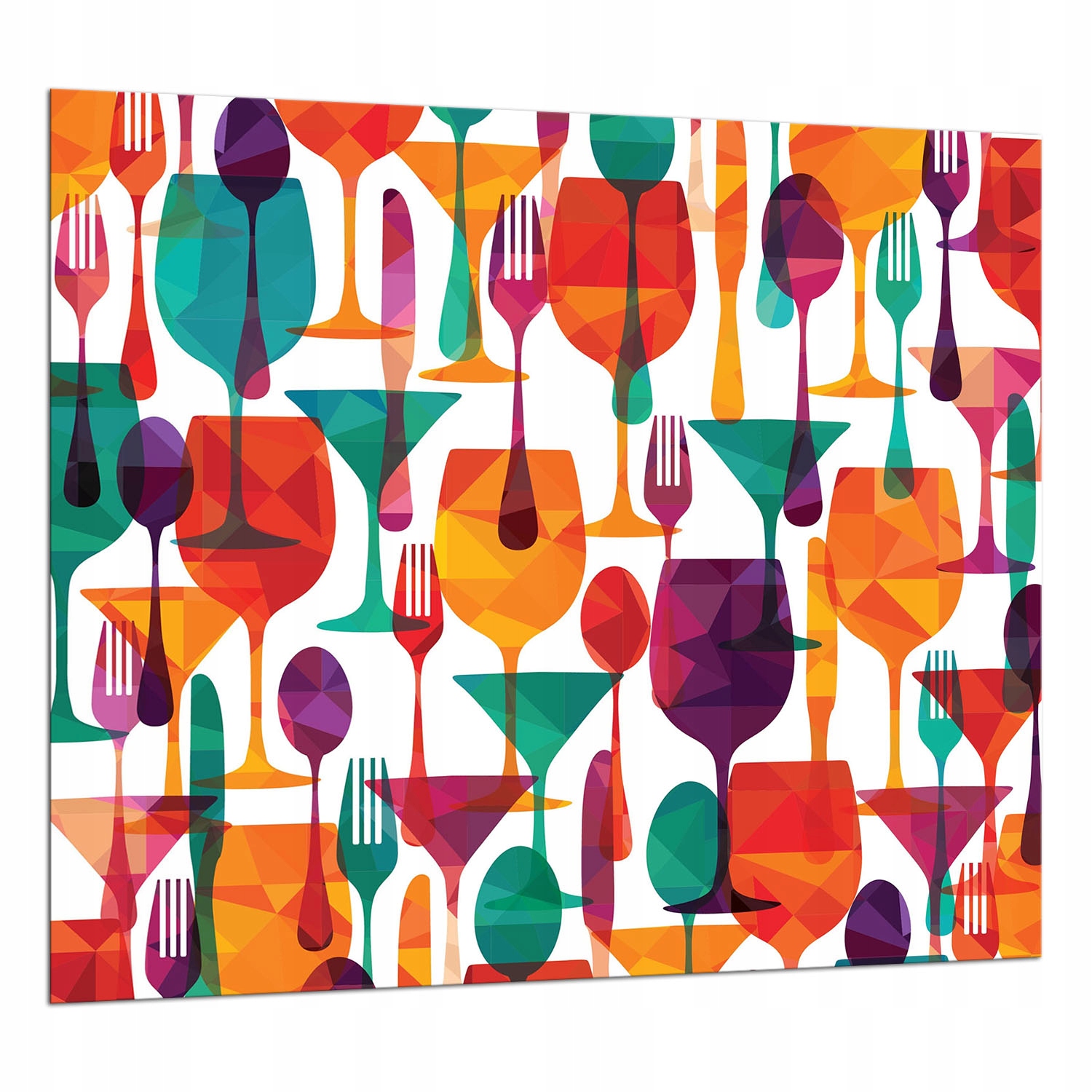 Skleněný Ochranný Panel Kuchyně 65x60 Skleničky Lacobel 7v1