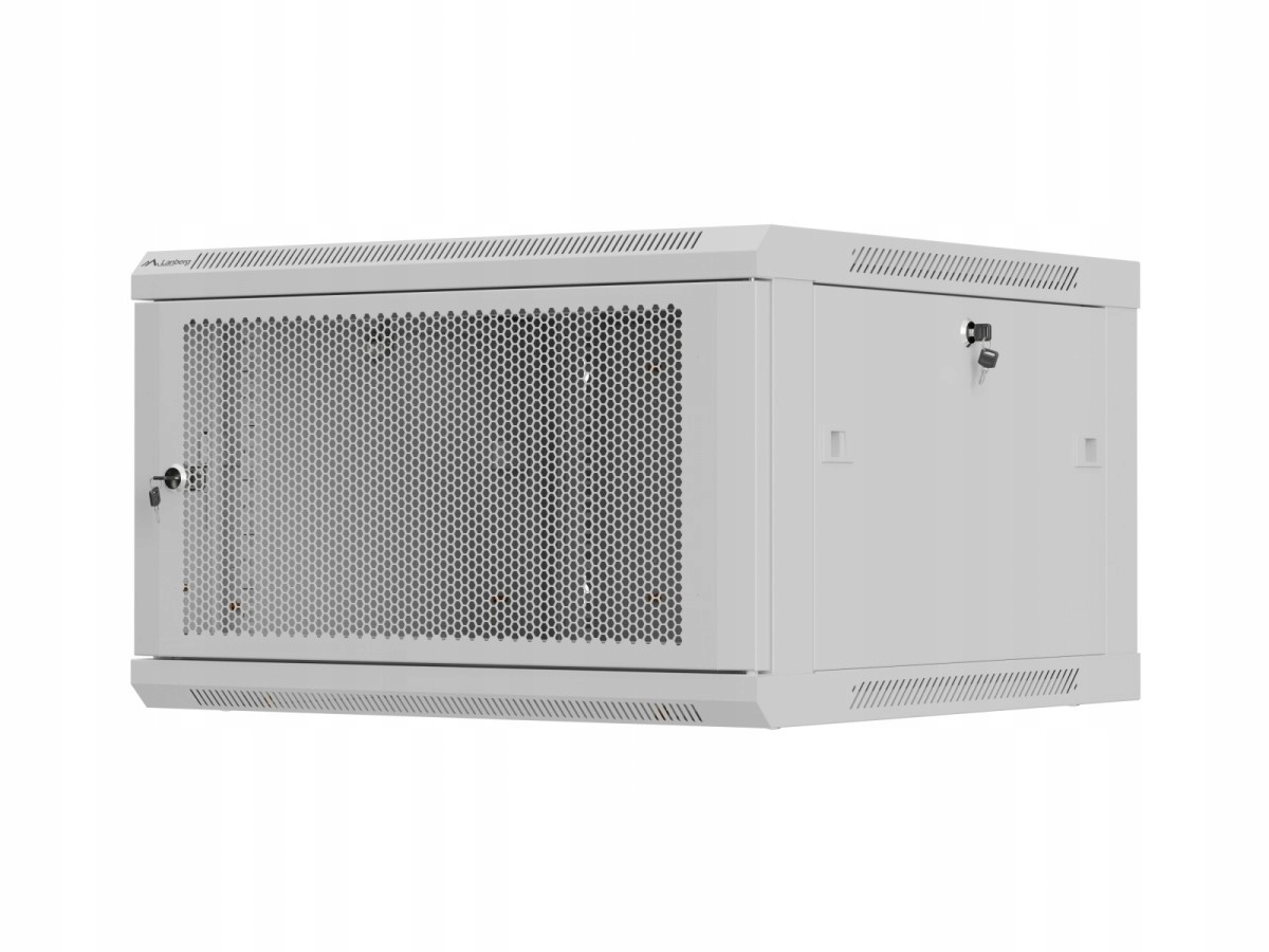 Lanberg Szafa instalacyjna rack wisząca 19 cali 6U 600x600 szara drzwi)
