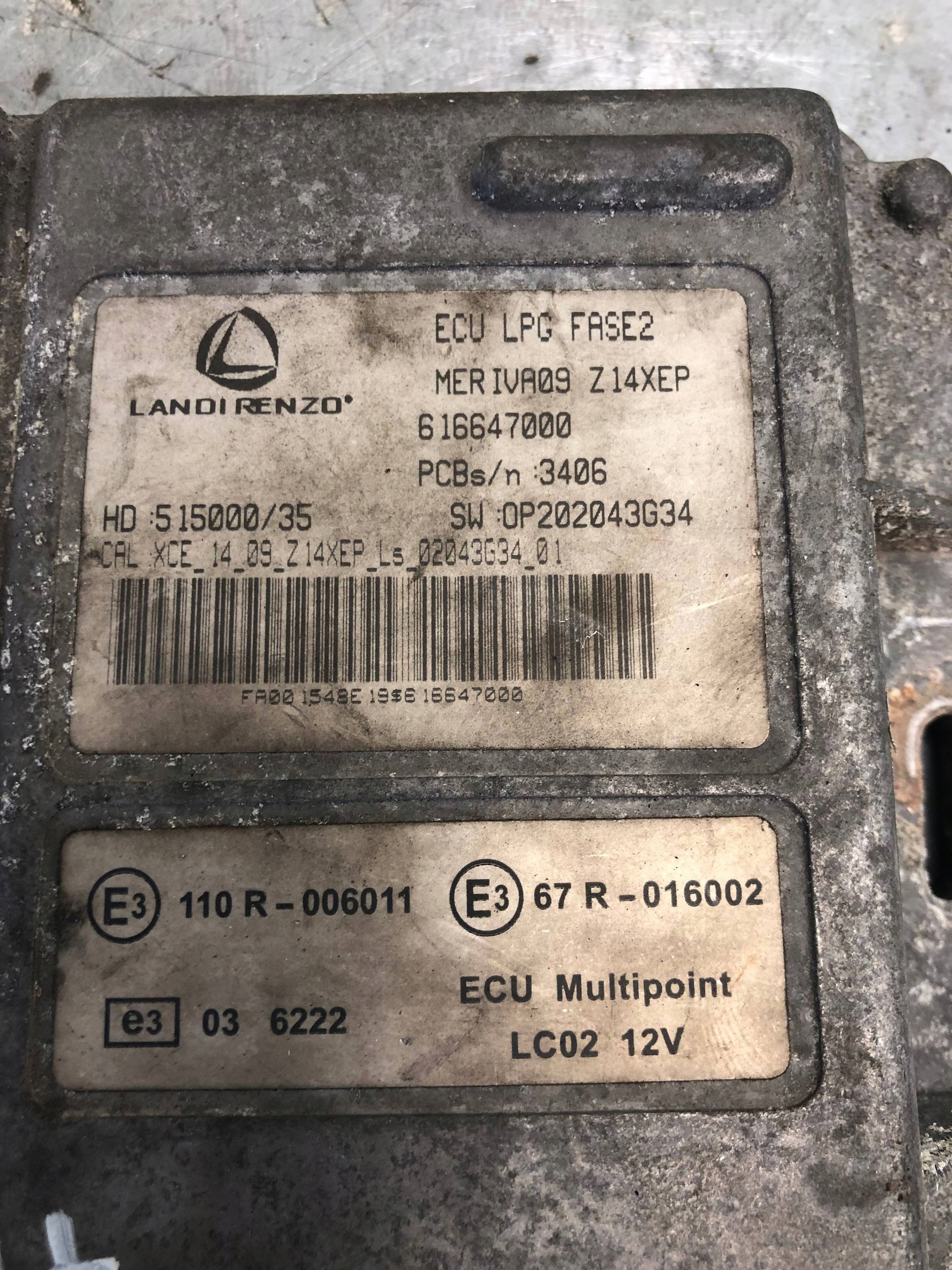 computer LPG OPEL MERIVA A LIFT 616647000