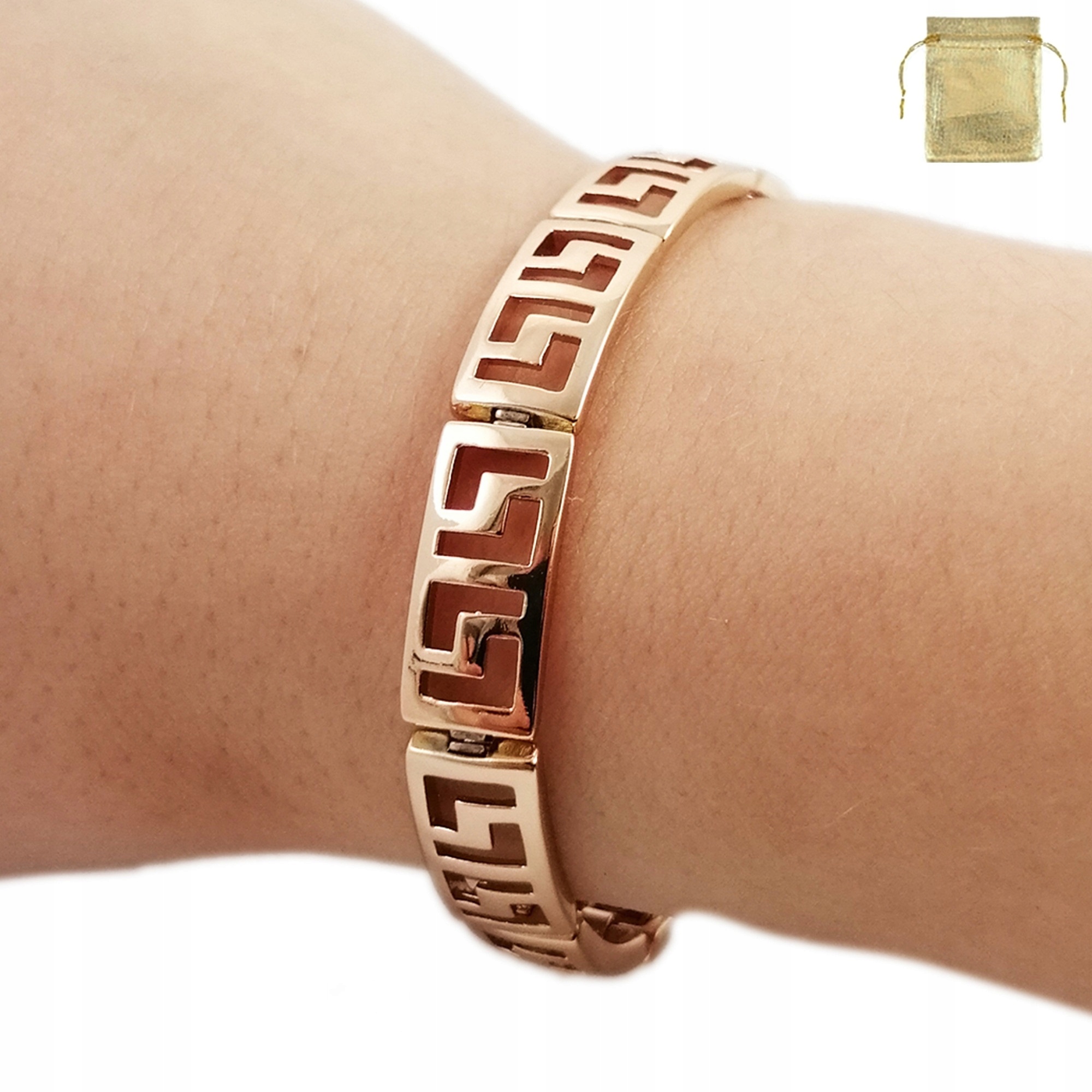 

Piękna Złota Damska Bransoletka Grecka