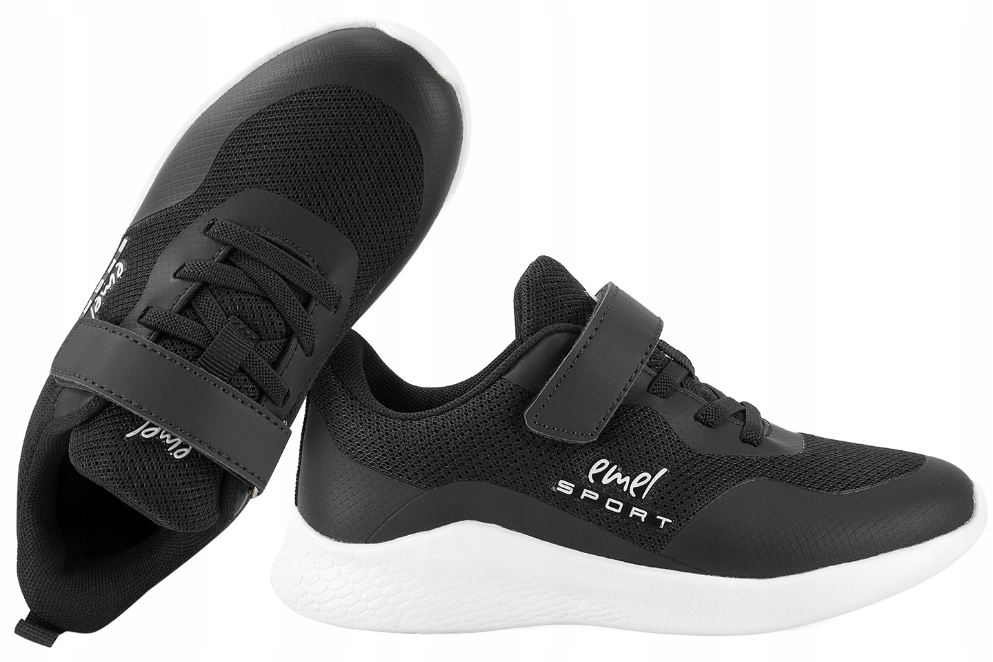 Emel E4229 Buty Sportowe Dziecięce Sneakersy Półbuty Pu Rzep czarne 29
