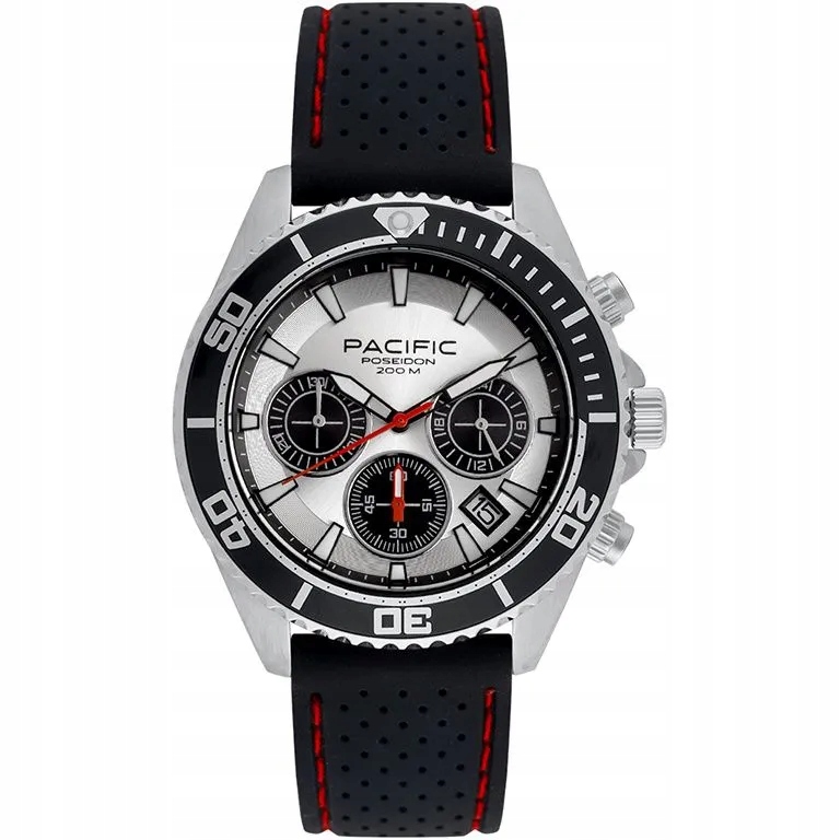 Pacific Poseidon SMPA-2004-03 stříbrné pánské hodinky chronograf 200M