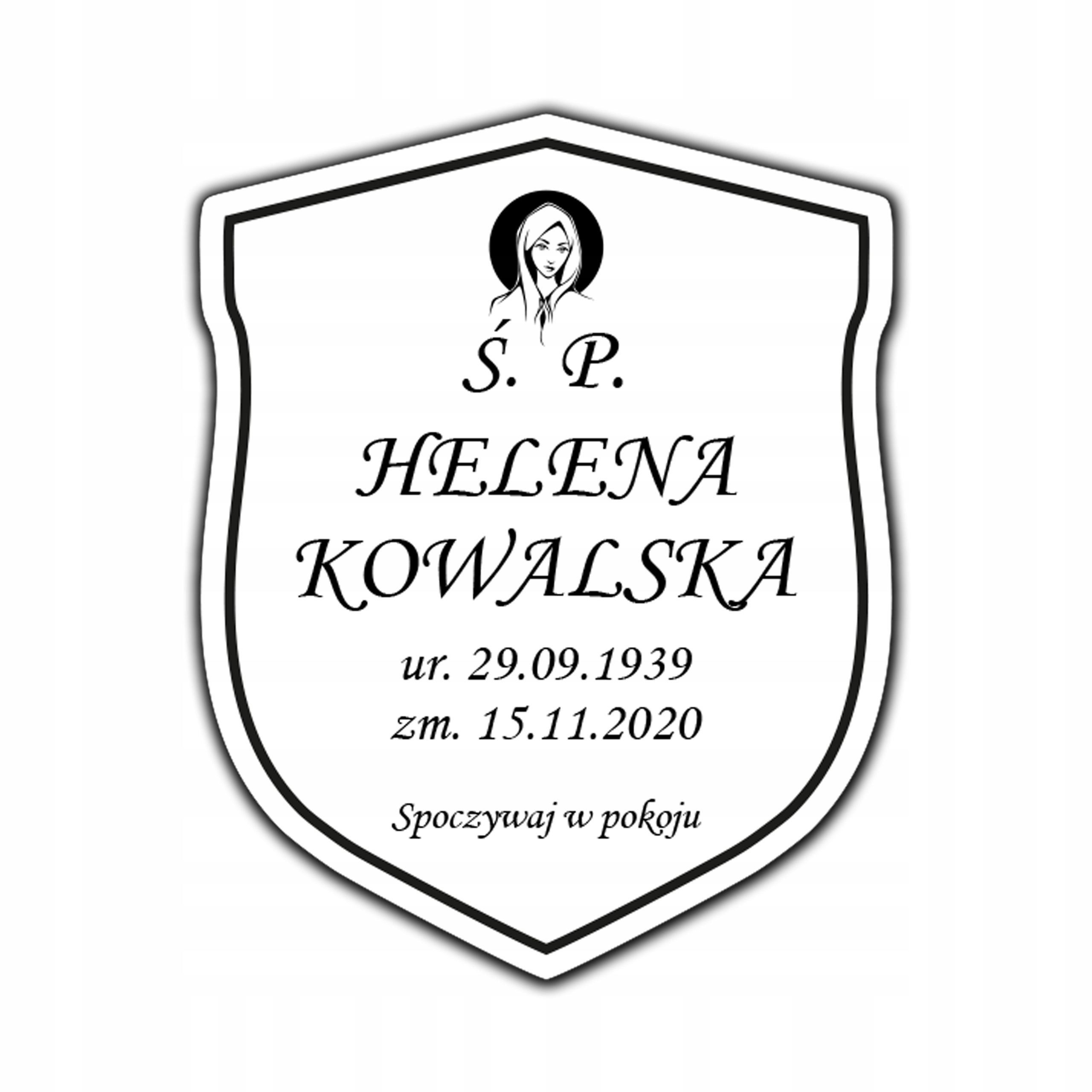 TABLICZKA NAGROBKOWA NAGROBNA GRÓB KRZYŻ 20x16cm