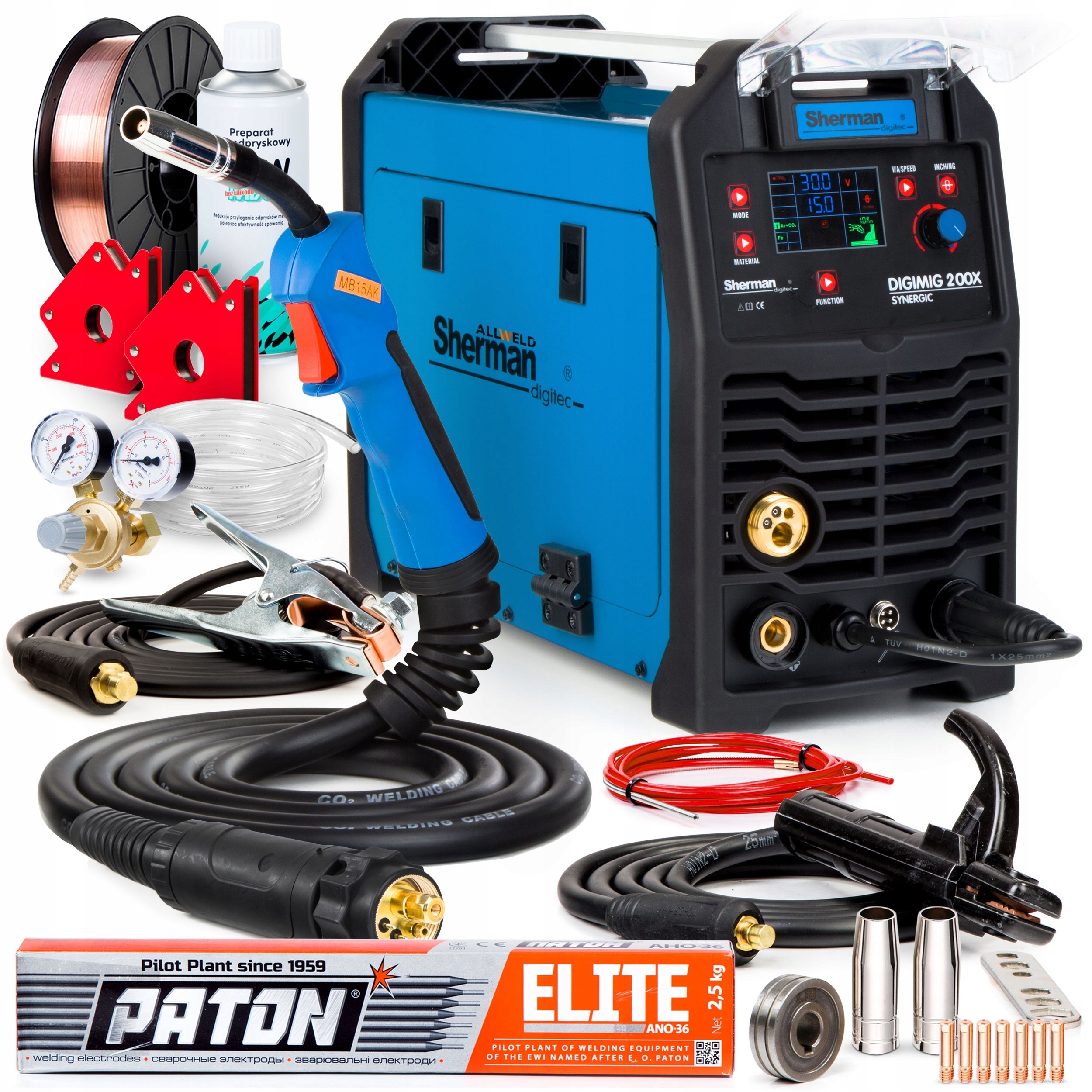 Poloautomatický Svařovací Stroj Sherman Digimig 200X Synergic Mig Mag Mma Tig 200A