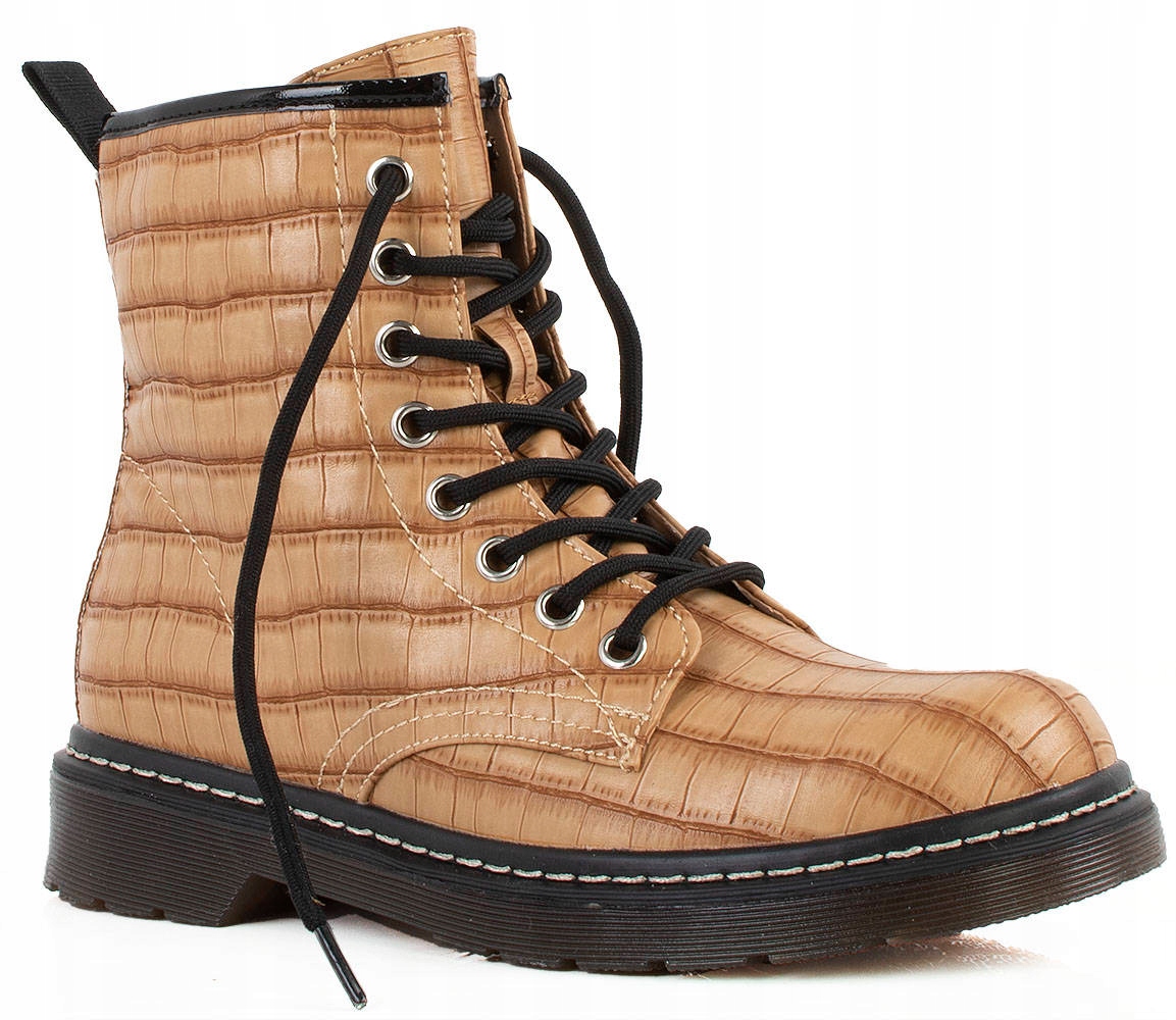 

6844 Botki Glany Ocieplane Krokodyl Ekoskóra 37