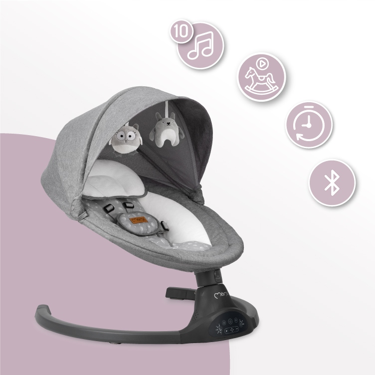 OUTLET MoMi KENANI - LEŻACZEK BUJACZEK ELEKTRYCZNY BLUETOOTH PILOT - ciemny Marka MoMi